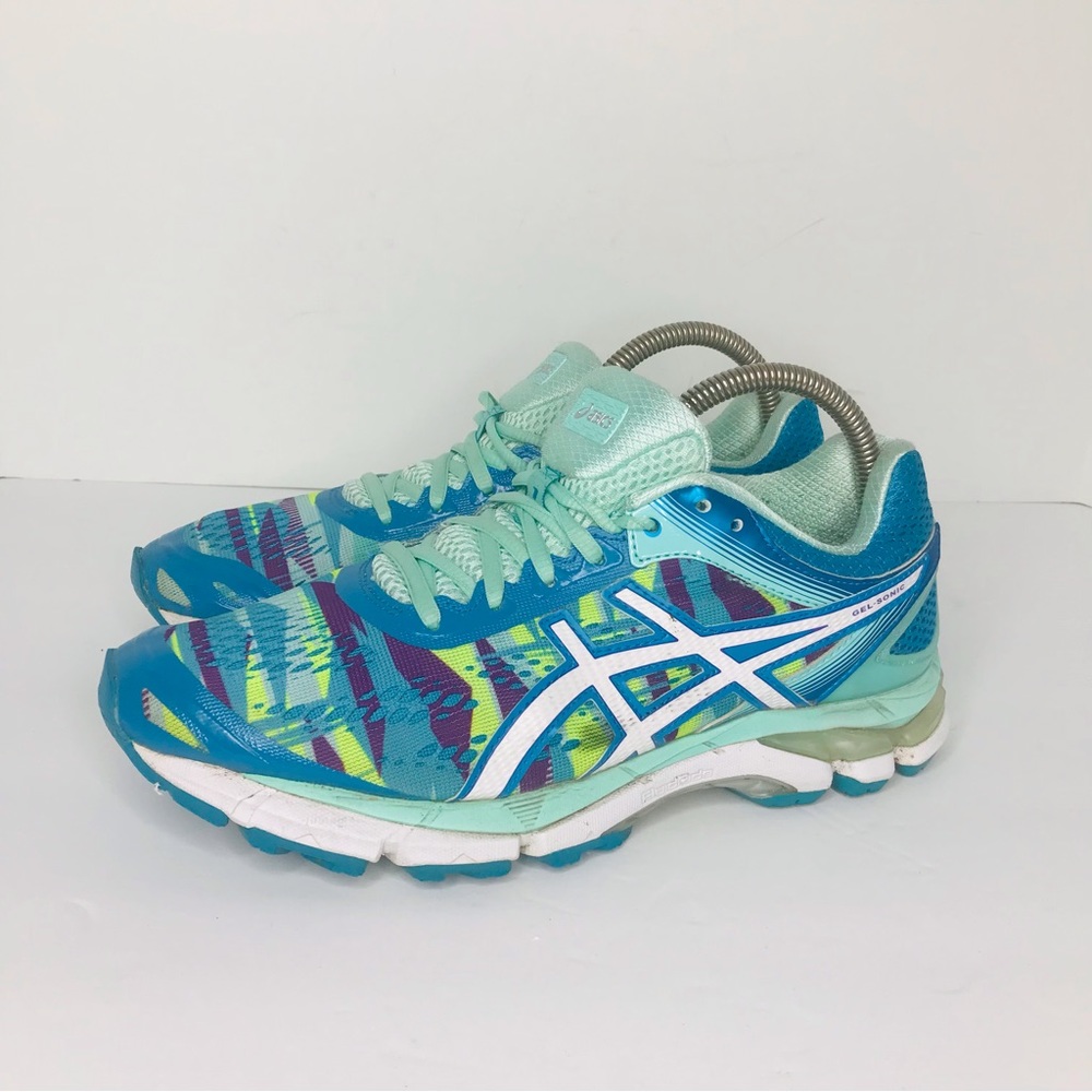 Asics Gel Sonic FluidRide Blue Green Shoes Sneakers Women’s Size 9 # T65CQ - Picture 2 of 7